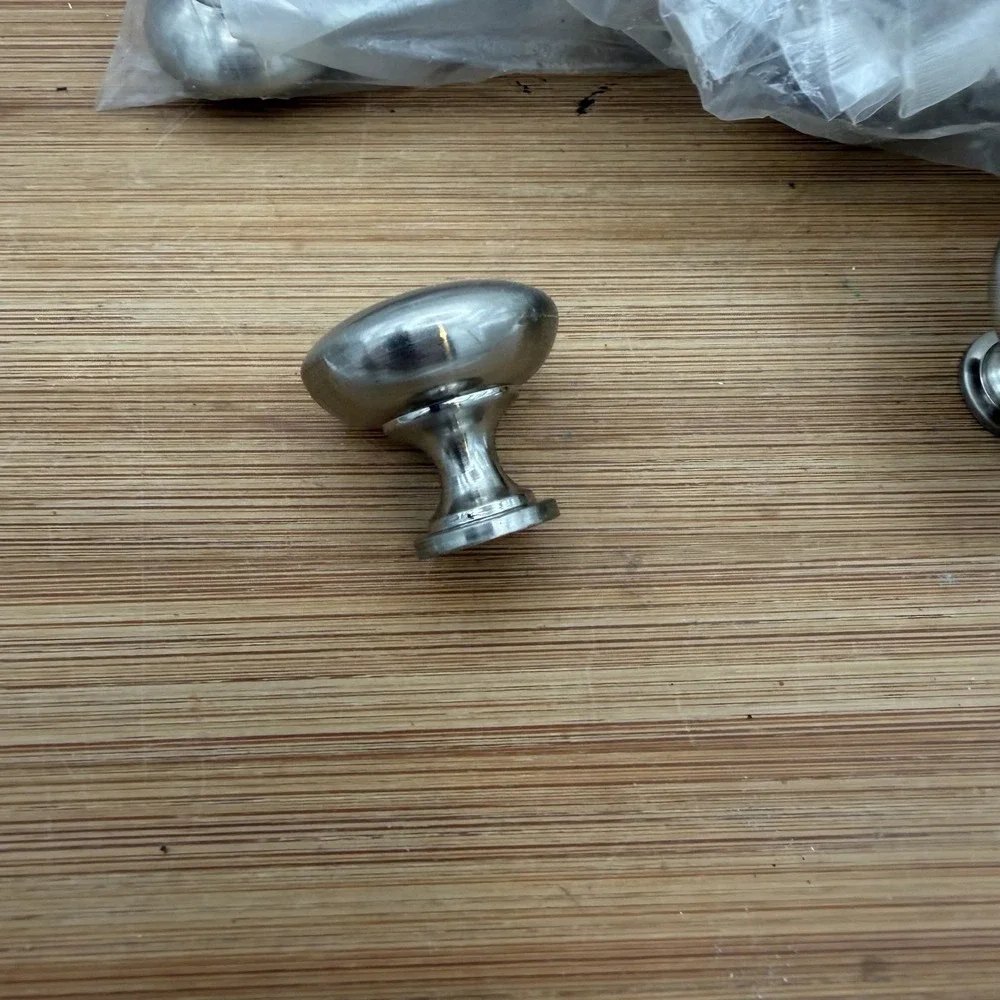 Round Mushroom Knob Kitchen Cabinet Hardware Brushed Nickel Lot of 18 PCs